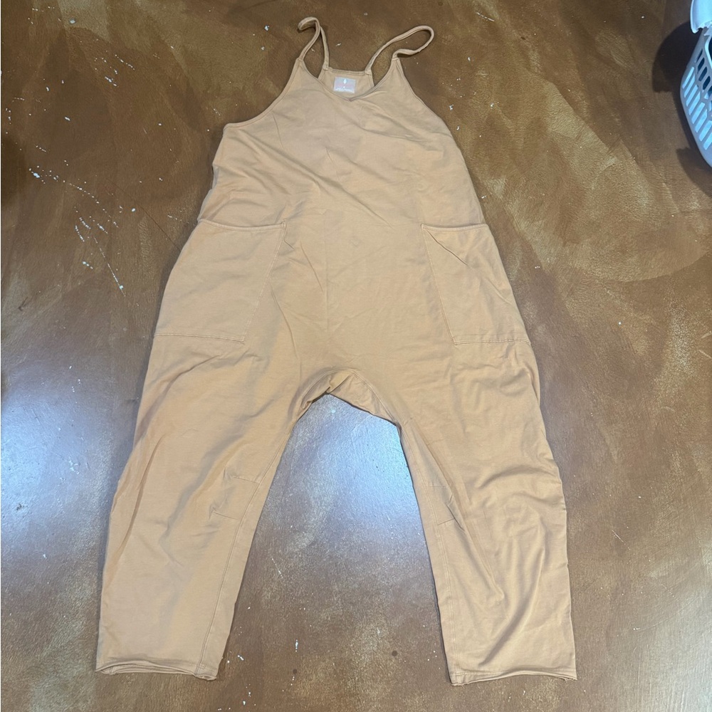 Free People Tan One Piece Jumpsuit
